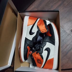 Orange satin women air jordan 1